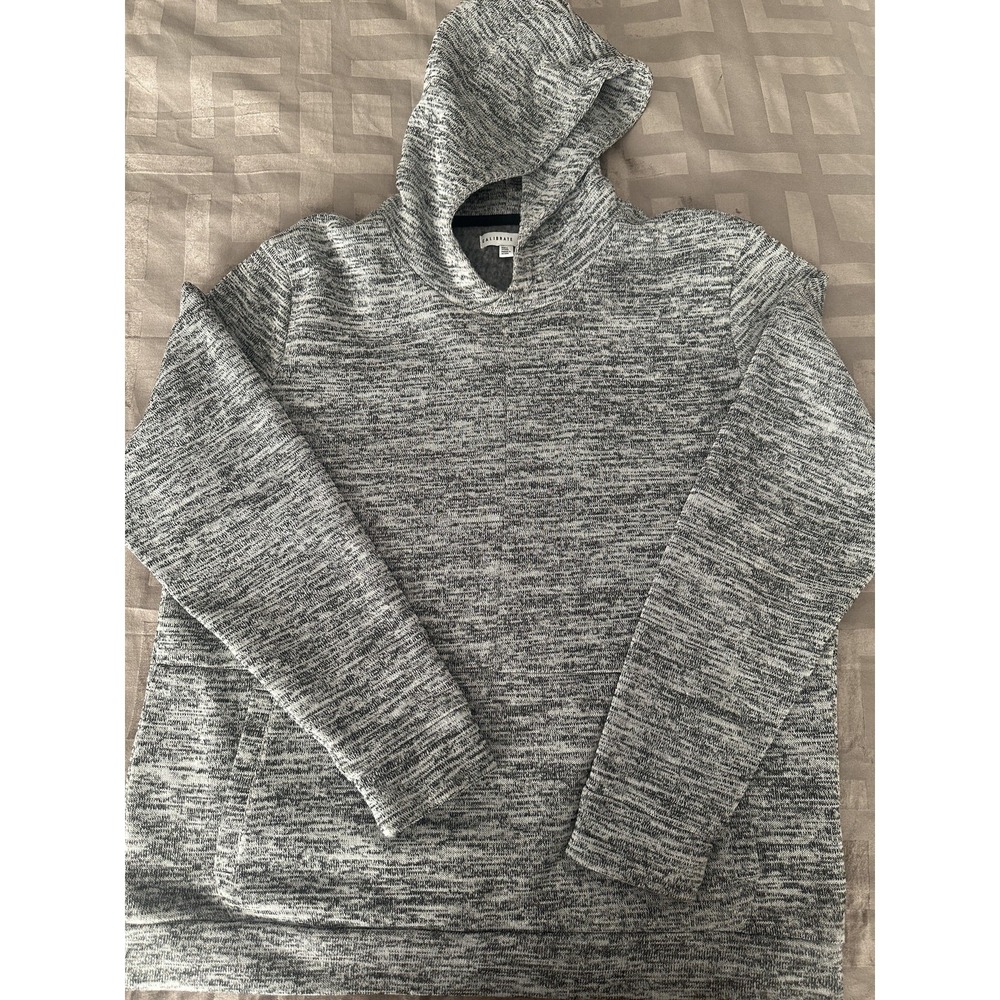 Calibrate Hoodie Mens Extra Large Gray Marled Pullover Fleece Lined Front Pocket